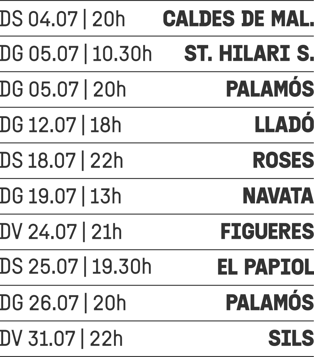 agenda juliol